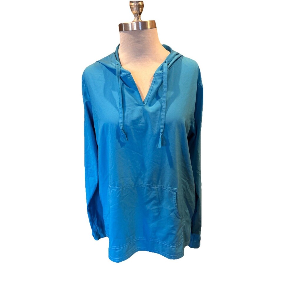 Rip Skirt Hawaii Sun Hoodie Top Teal Sz Large Pullover Beach Quick-Dry UPF 50